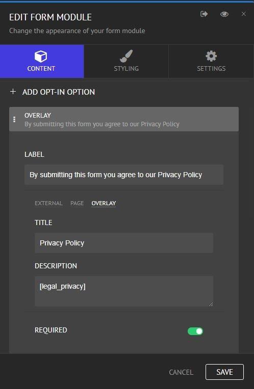 form opt in